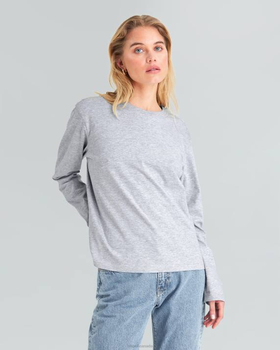 Bik Bok TL Basic Longsleeve Grey melange Clothing LPZ4173