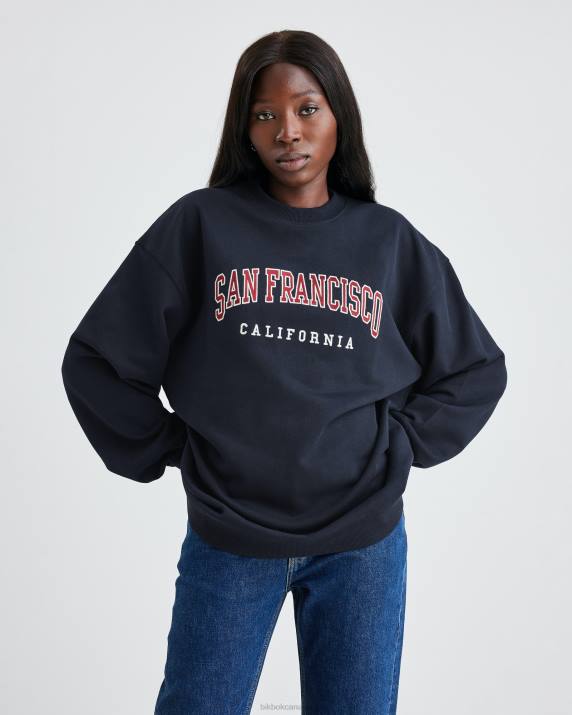 Bik Bok SH Oversized Crewneck Dark blue Clothing LPZ4100