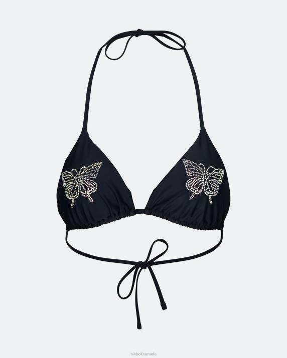 Bik Bok IW Florida Rhinestone top Black Clothing LPZ4393