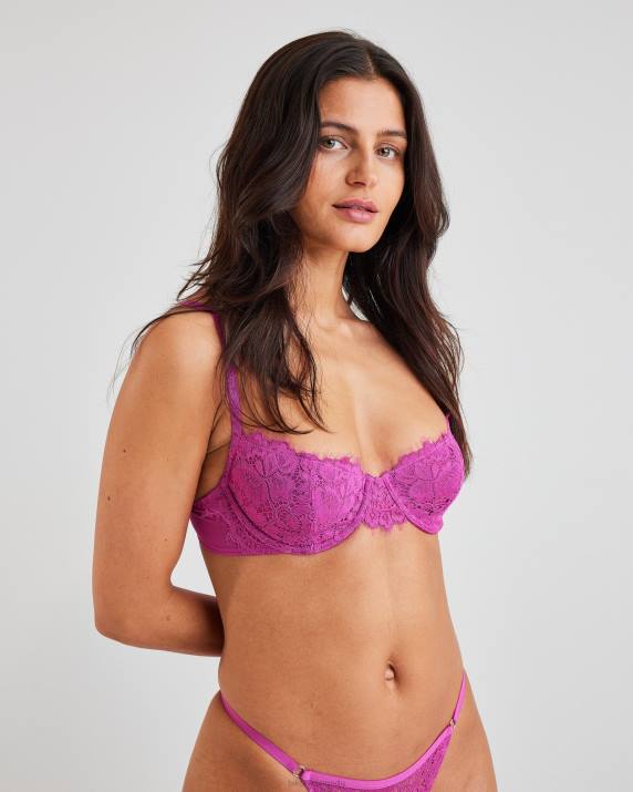 Bik Bok UW Forever balconette bra Dark pink Clothing LPZ4494